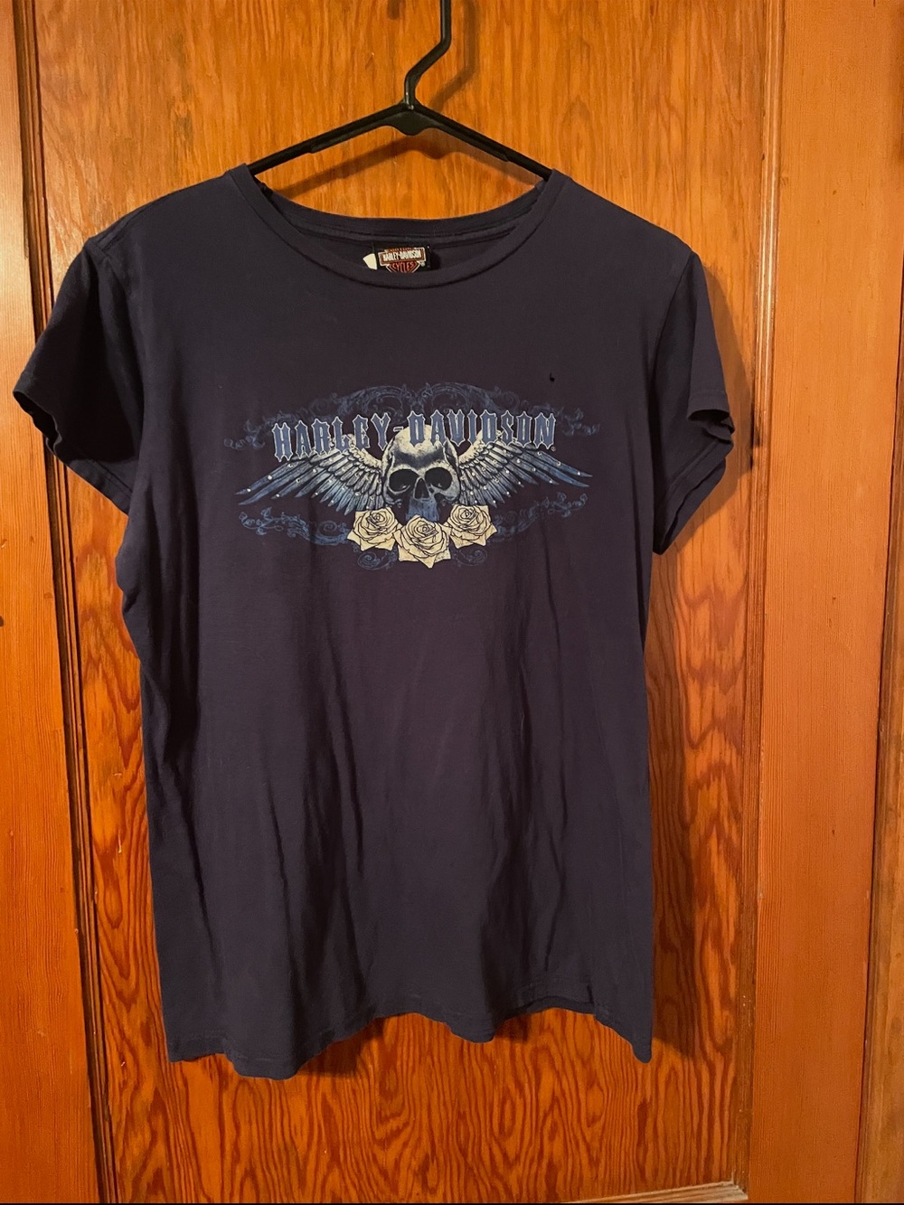 Harley-Davidson Navy Blue Skull & Wings Graphic Tee